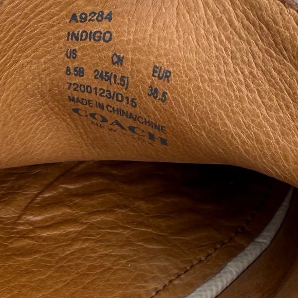 Coach Indigo Crossgrain Leather Loafers Women US 8.5 Cream preloved - Picture 8 of 10